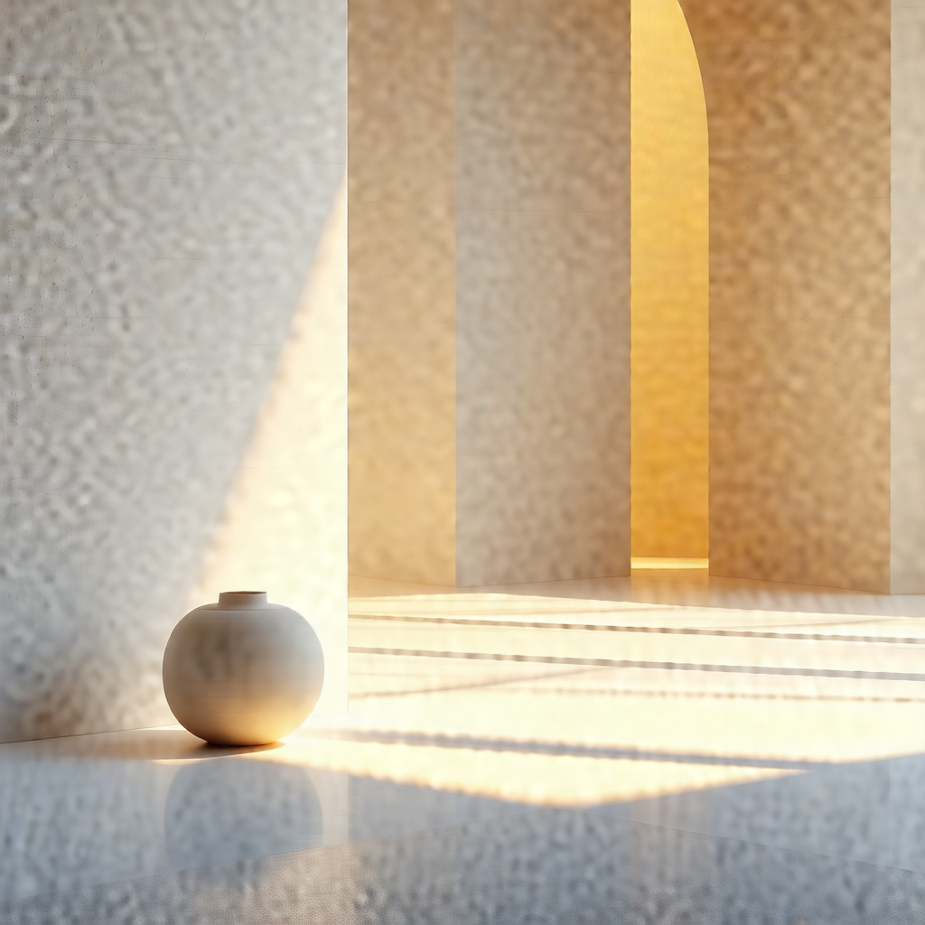 White vase sitting on a white surface, possibly a table o...