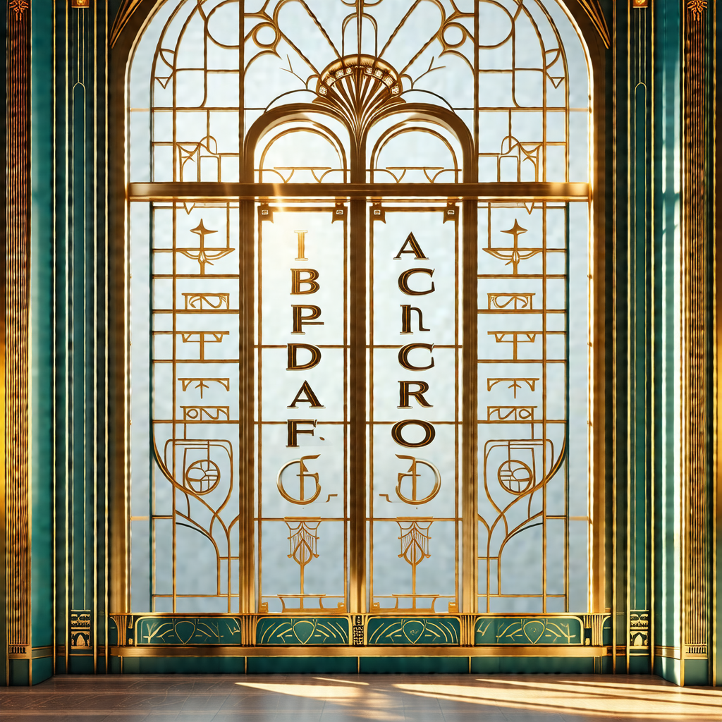 Large, ornate door with a golden frame