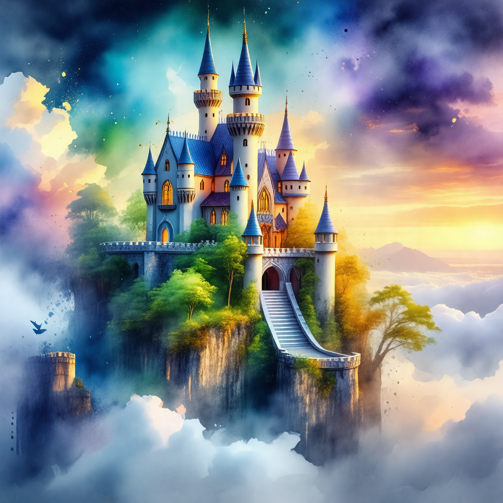 Majestic castle with a tall tower and a large, pointed roof