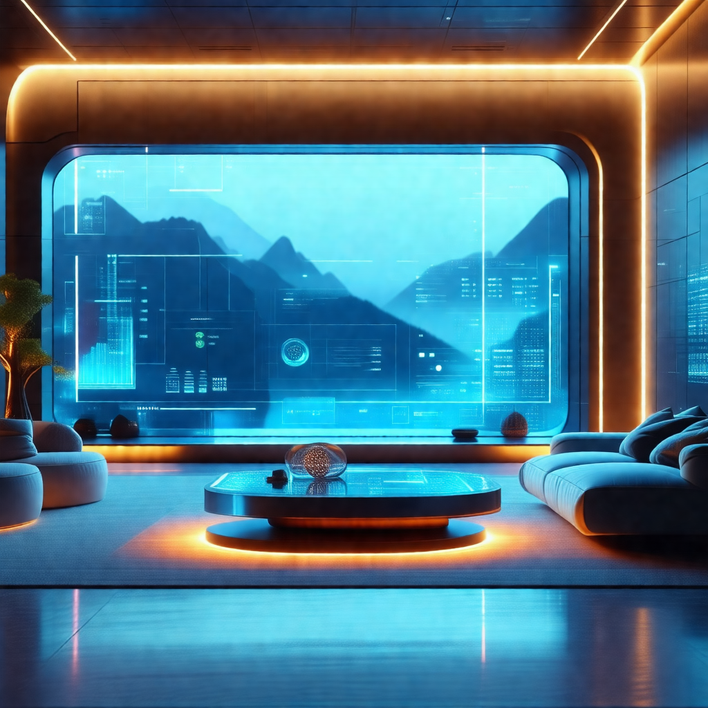 Large, modern living room with a futuristic design