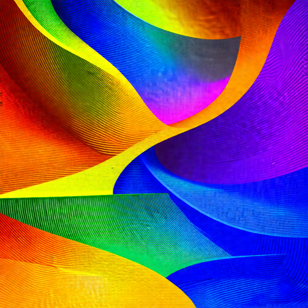 Colorful, abstract art piece that resembles a rainbow