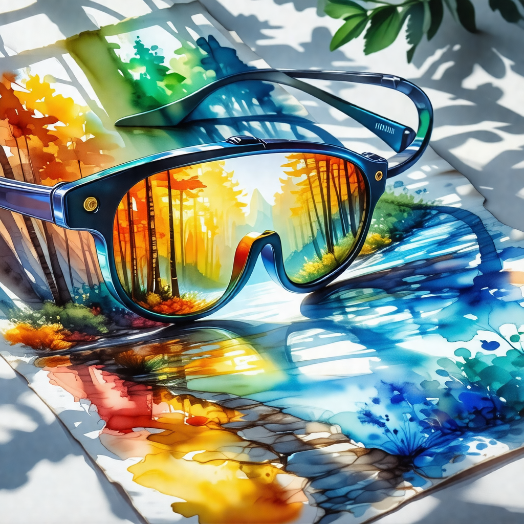 Pair of sunglasses placed on a book, which is open and ly...