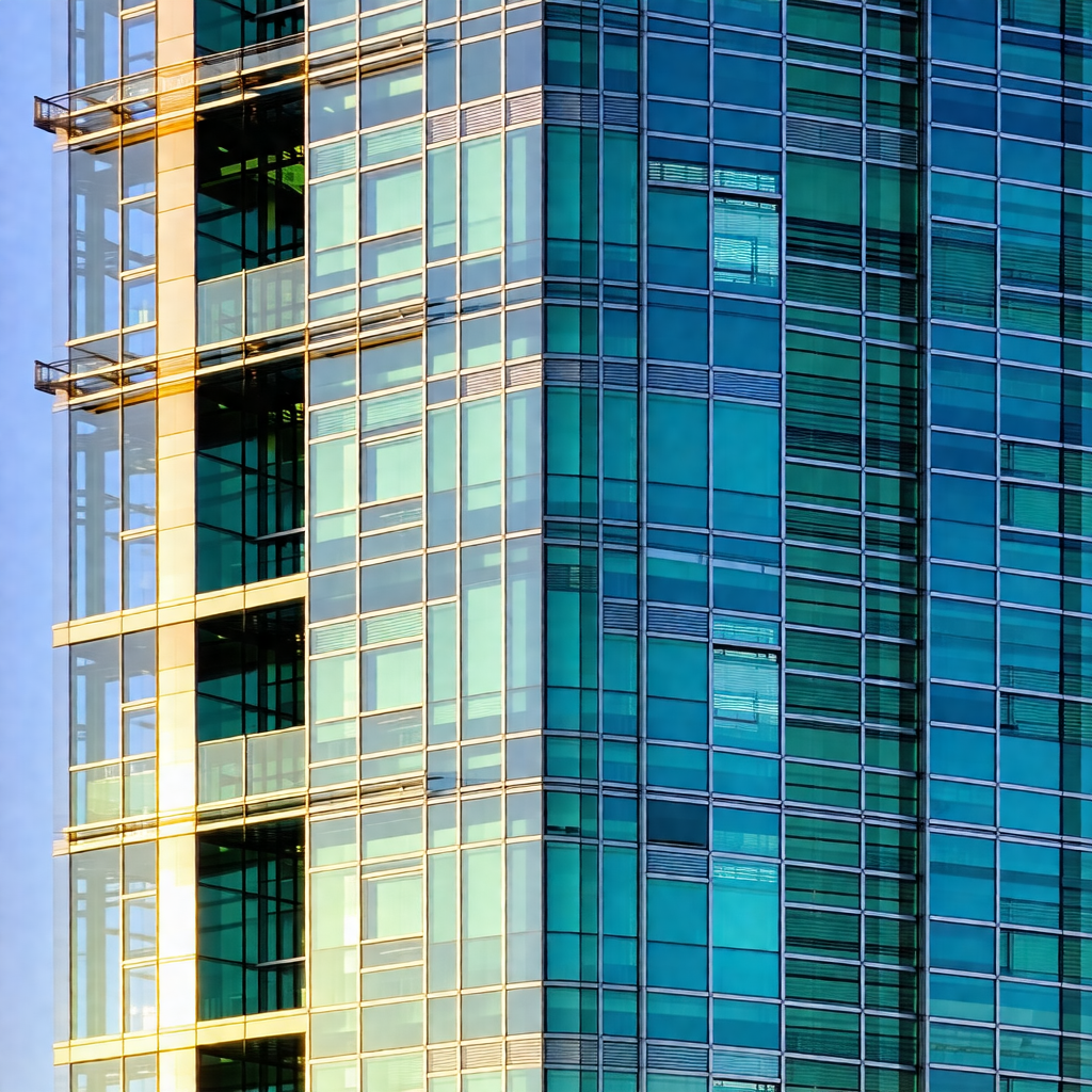 Tall, multi-story building with a large number of windows