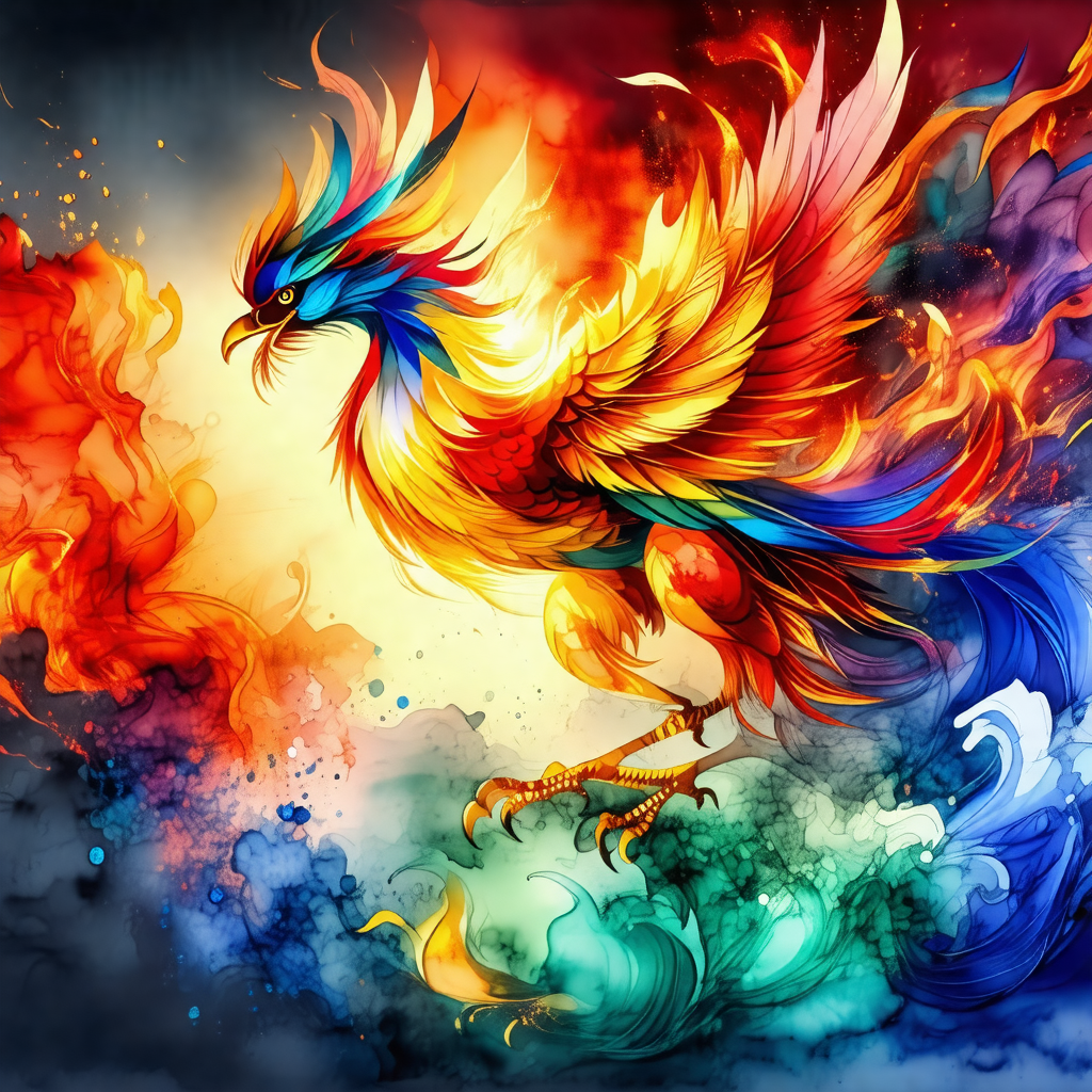 Colorful bird with a long tail, standing on a cloudy back...