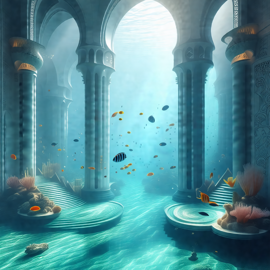 Digital painting of a beautiful underwater scene
