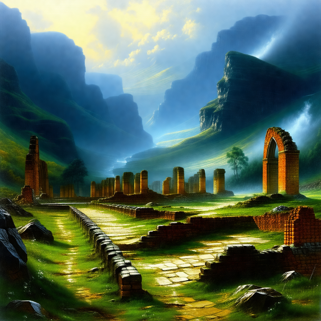 Beautiful landscape with a long, winding road that leads ...