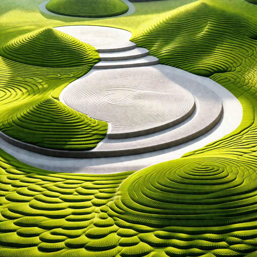 Large, grassy hillside with a series of steps leading up ...