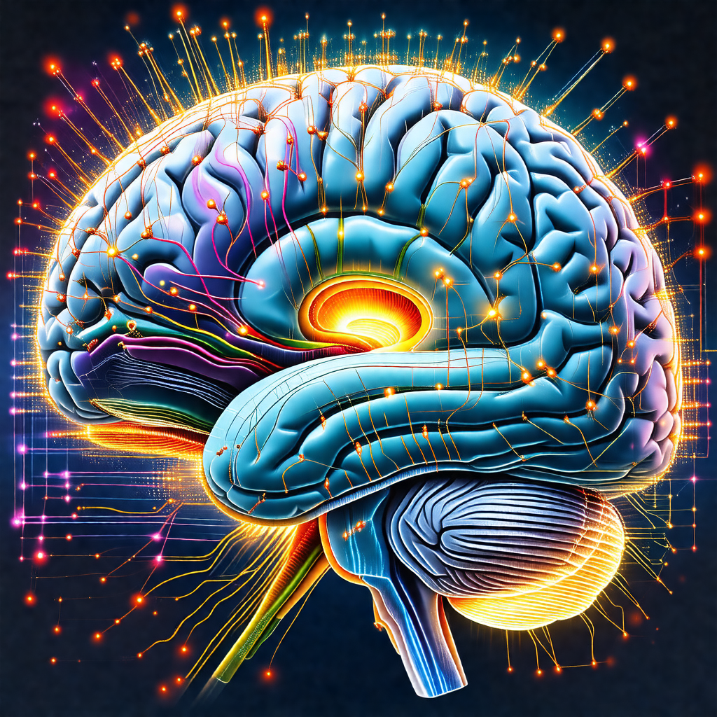 Detailed illustration of a human brain, showcasing its in...
