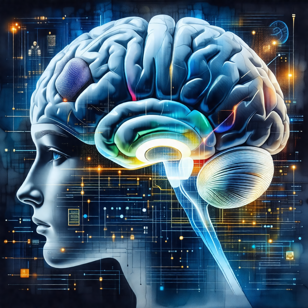 Detailed illustration of a human brain, showcasing its in...