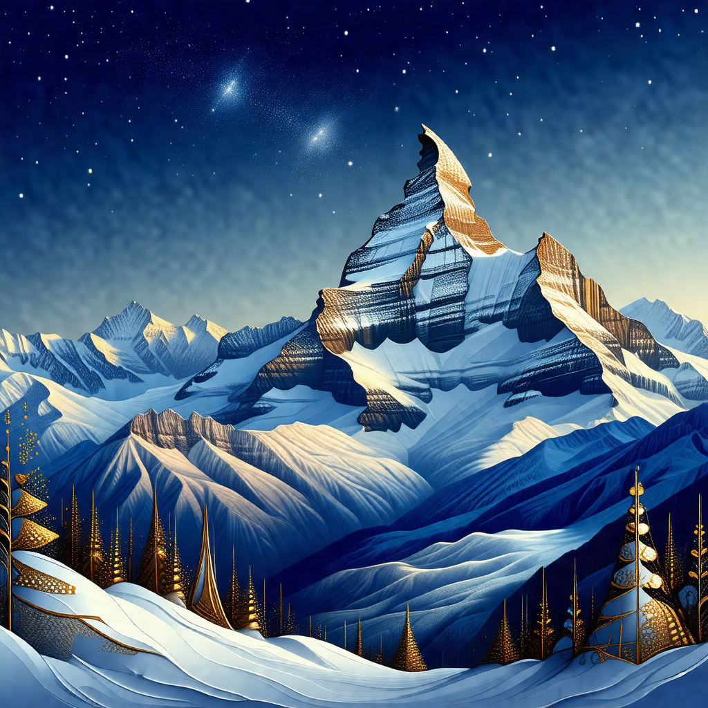 Majestic mountain with a snow-covered peak