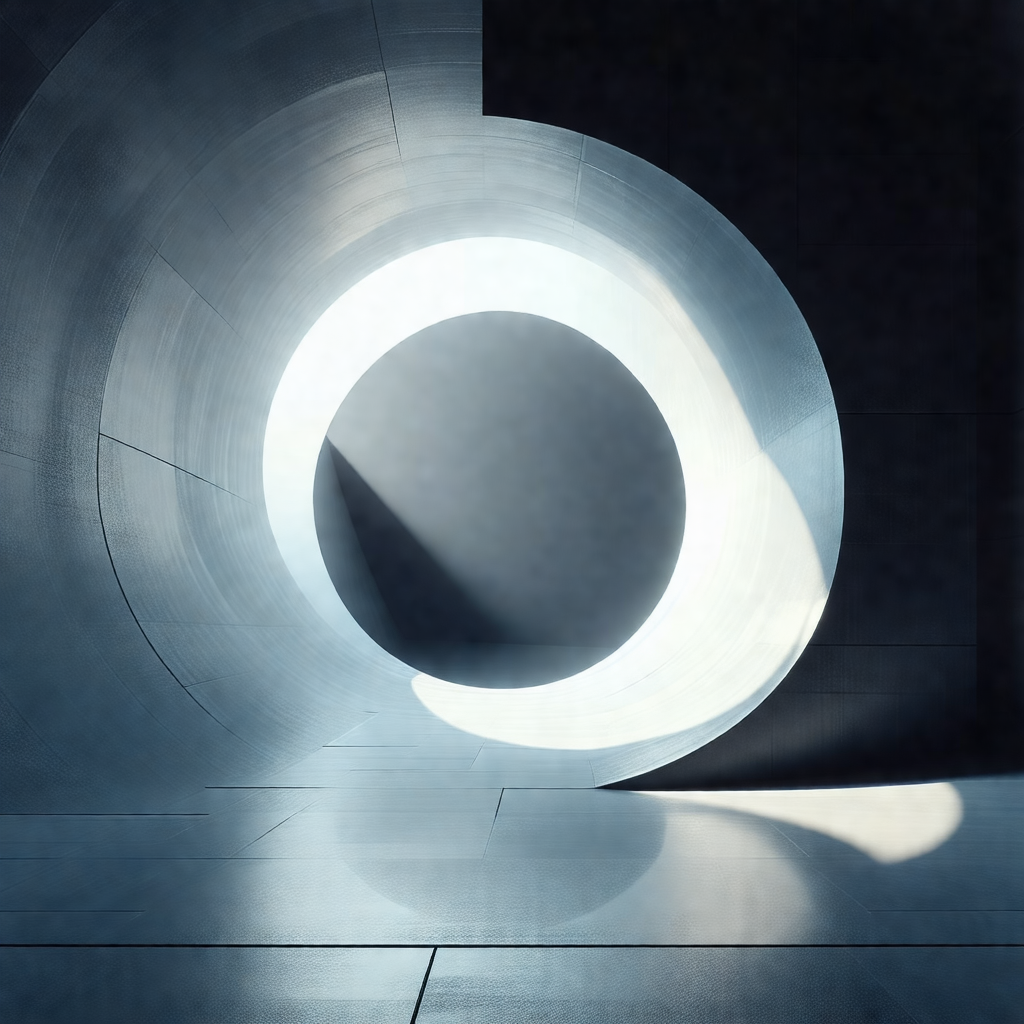 Large, round, white structure with a hole in the center