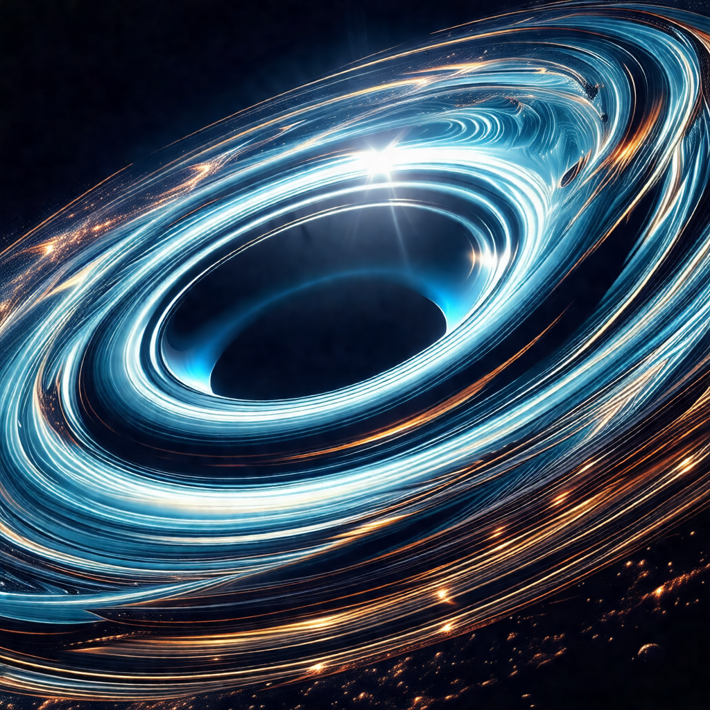 Brightly lit, colorful spiral, which appears to be a swir...