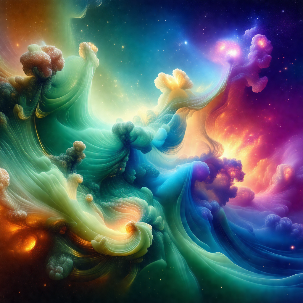 Vibrant and colorful painting of a galaxy