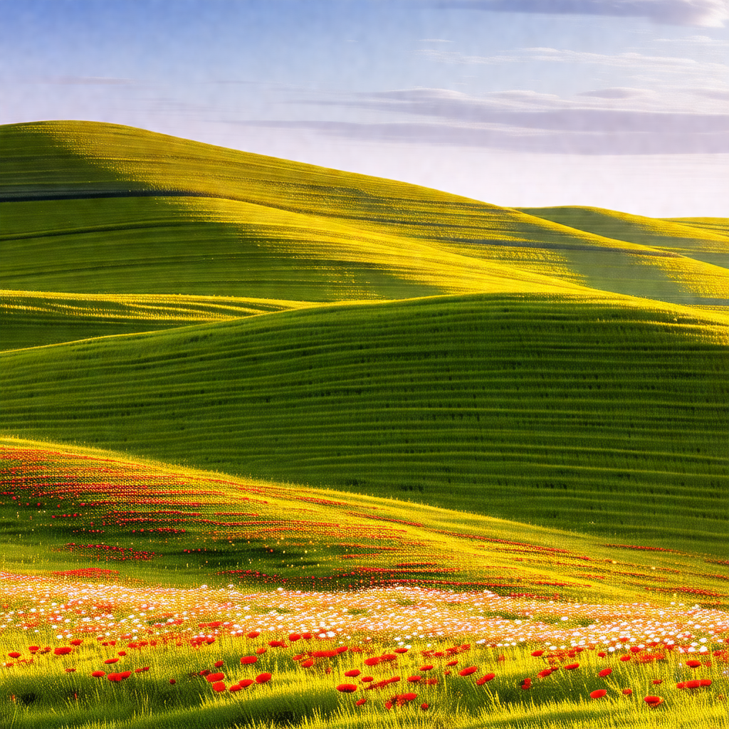 Lush green hillside with a beautiful view of a valley