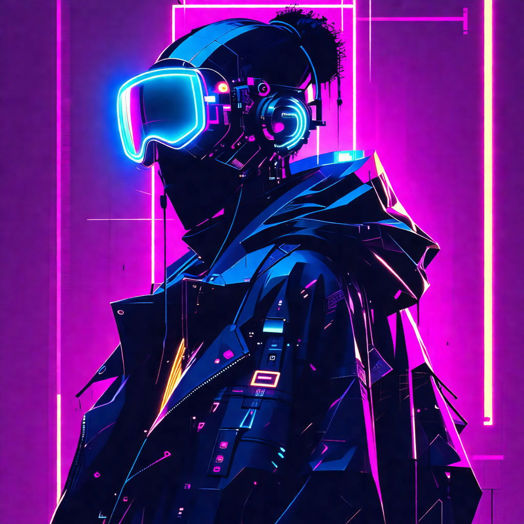 Colorful and futuristic illustration of a person wearing ...