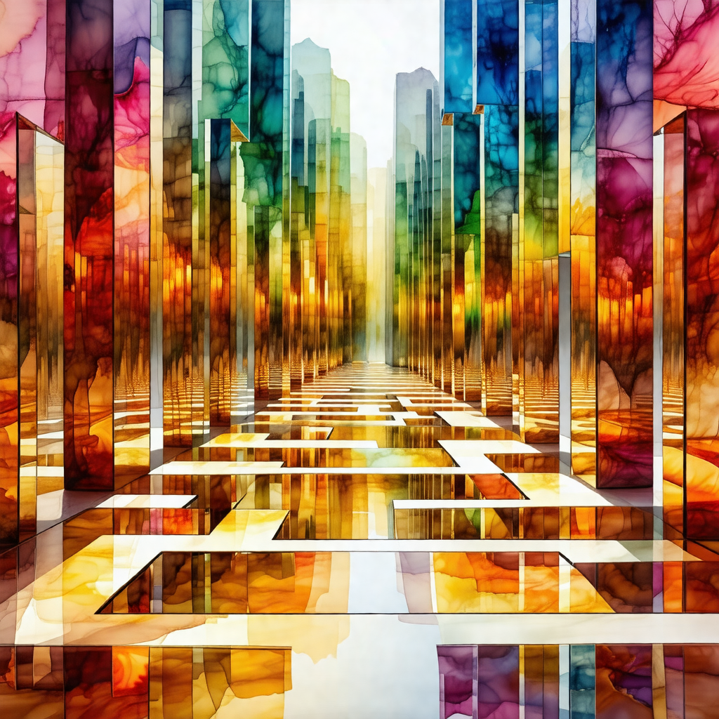 Colorful and artistic representation of a cityscape