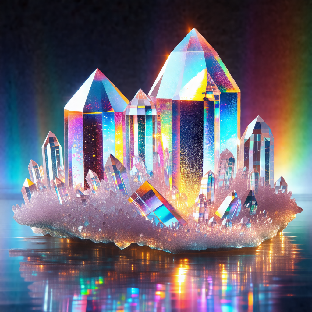 Large, colorful crystal structure, possibly a geode or a ...
