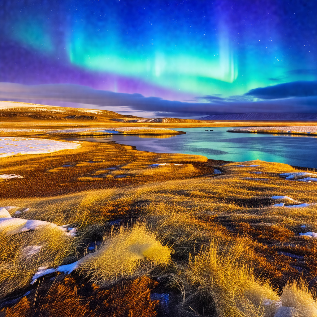 Captures a beautiful scene of a lake surrounded by a lush...