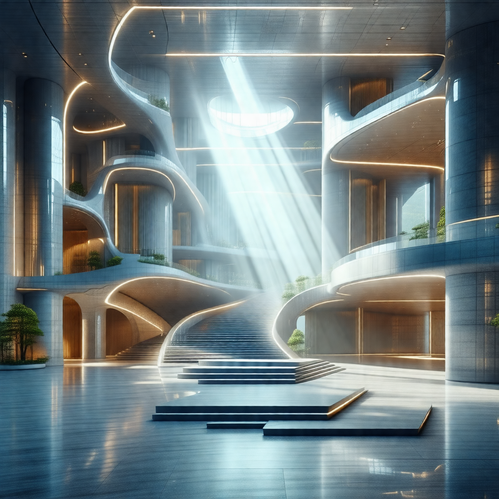Futuristic, computer-generated (cgi) depiction of a large...