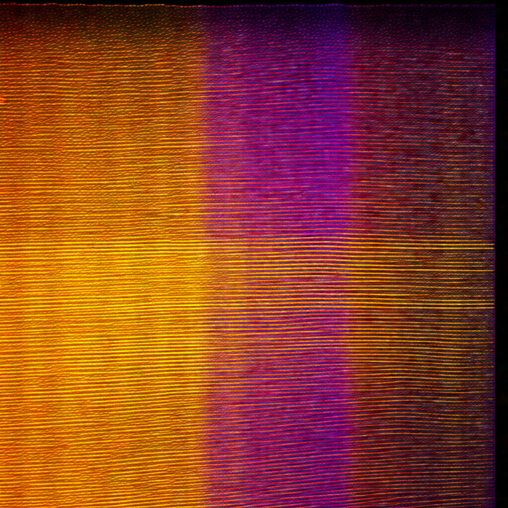Close-up of a colorful, wavy pattern