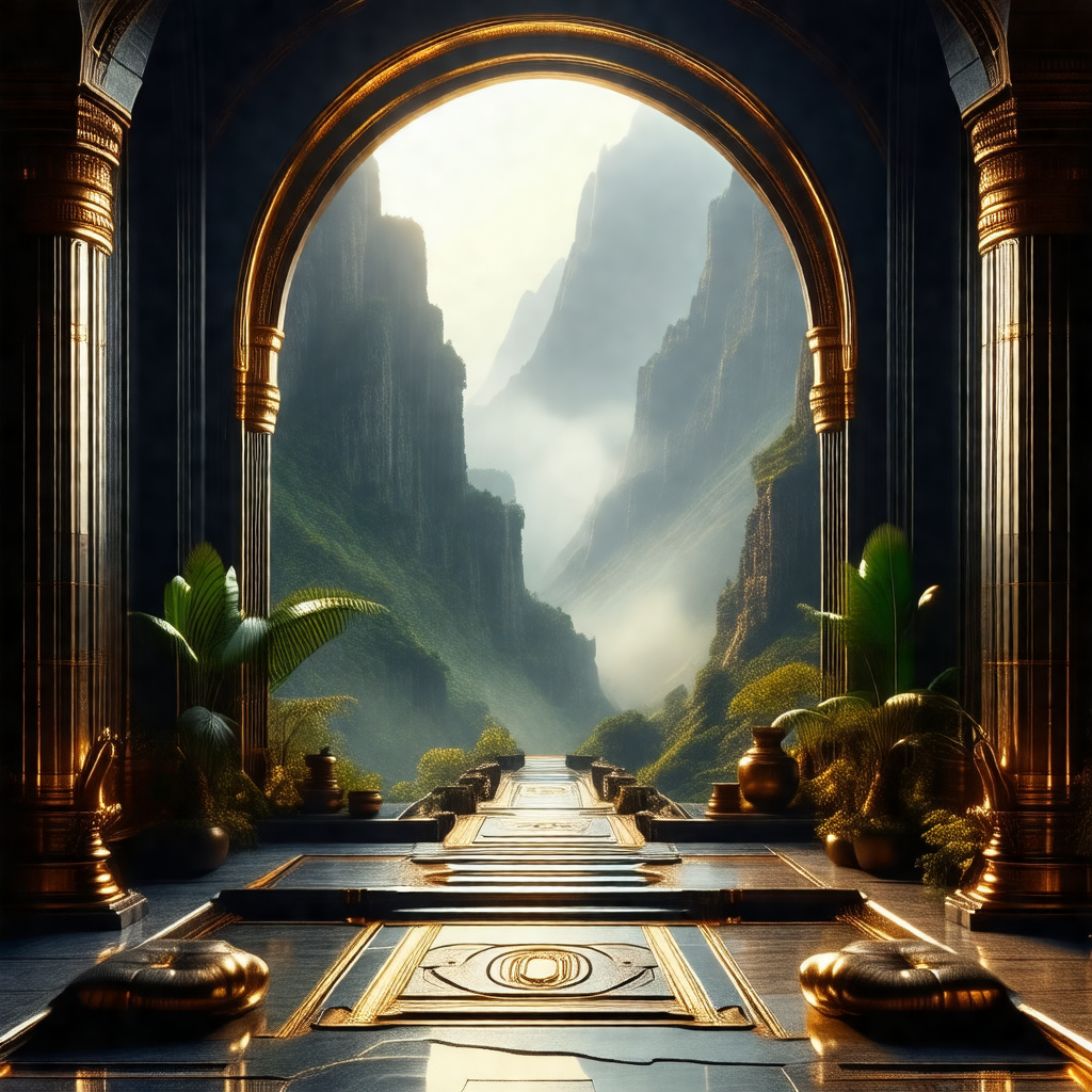 Majestic mountain range with a beautiful waterfall cascad...