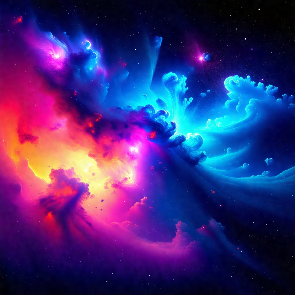 Vibrant and colorful painting of a galaxy