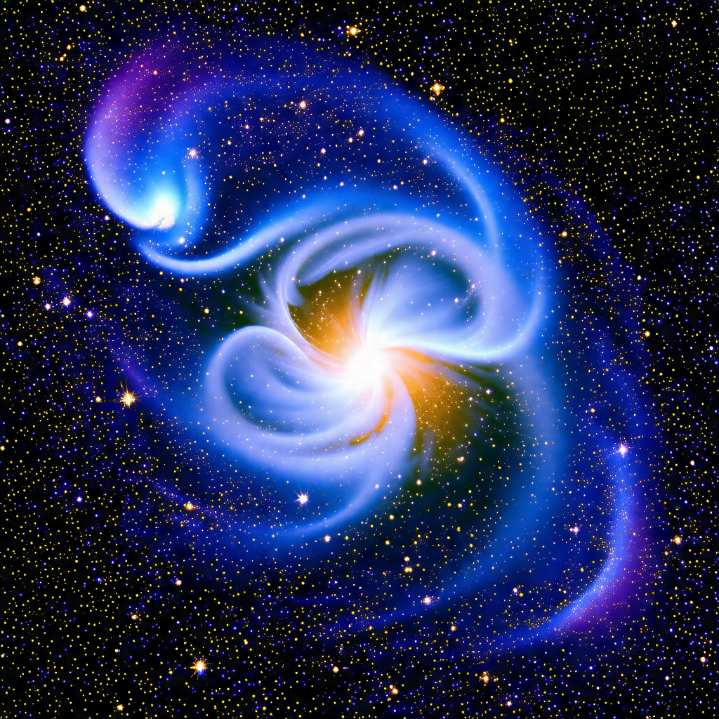 Beautiful spiral galaxy with a blue and purple hue