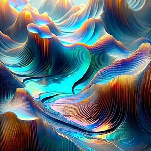 Abstract Aerial Photography: Organic abstract with iridescent color palette