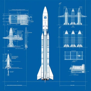 A Blue Diagram Of A Space Shuttle Is Displayed