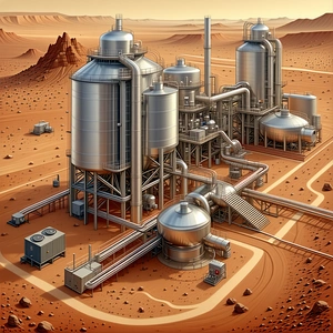 computer-generated (CGI) drawing factory large