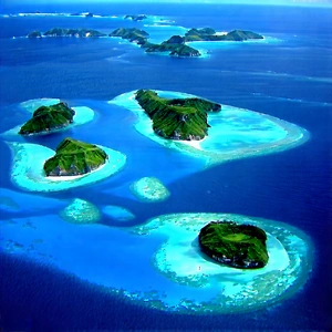 Nature Aerial Photography: Aerial View Of Coastal Islands With Beautiful Blue