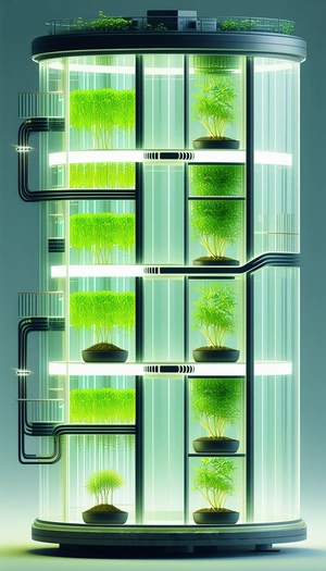 A Large, Multi-layered Greenhouse Filled With Various Plants