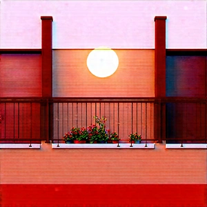 Lifestyle Oil Painting: Balcony Garden With Organized Space With Balcony Flower