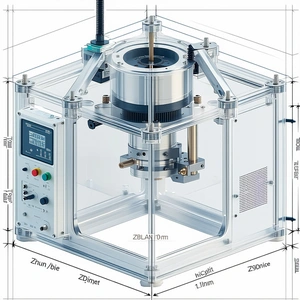 A White And Clear Plastic Machine With A Metal Base