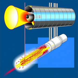 A Blue Background Is Used To Illustrate A Red Laser Beam
