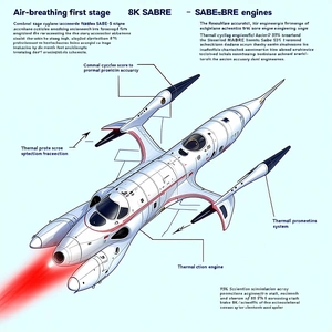 A Diagram Is Shown Of A Spacecraft, With A Focus On The Engine And Its Components