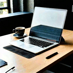 Business Advertising Photography: Workplace With Laptop And Coffee On Desk With Laptop Computer