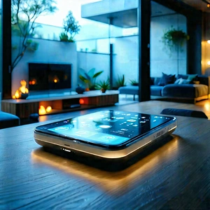 Futuristic Smart Home With Cell Phone