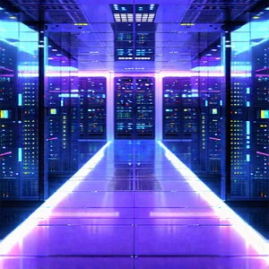 Futuristic Server Room With Futuristic Scene