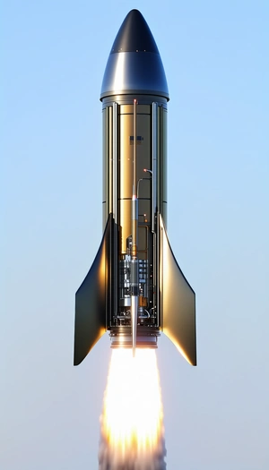 A Rocket Is Seen In The Sky, With Its Tail End Visible
