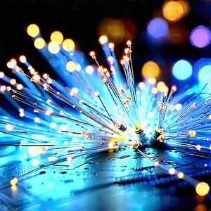 Close-up Of Fiber Optic Cables With Close-up Blue