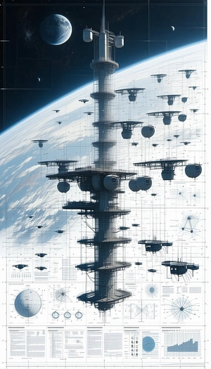 A Large Tower Is Surrounded By Many Smaller Towers