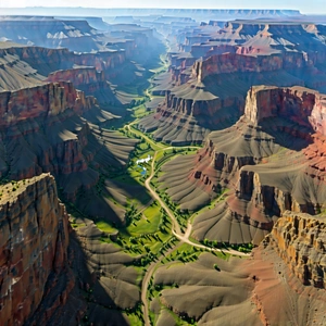 Nature Cinema 4D: Aerial view of canyon system