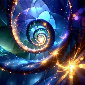 Abstract Fantasy Art: Spirals with glowing elements