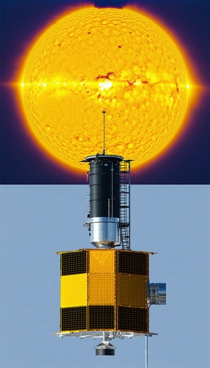A Large Yellow Structure With A Solar Panel On Top