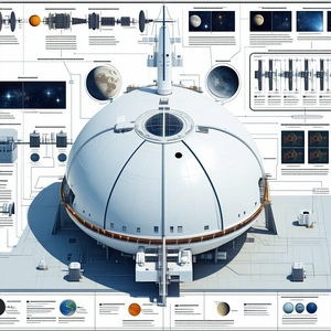 poster that large space station