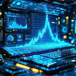 Financial Technology In Tech Office With Futuristic Computer