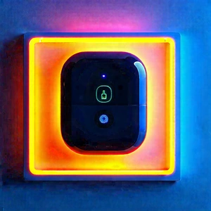Smart Home Device With Glowing Screen With Brightly Green