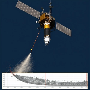 A Space Shuttle With A Large Satellite On Top Of It