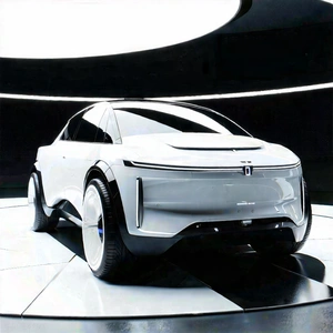 Tech Macro Photography: Innovative Electric Vehicle (design:1.49) With White Displayed